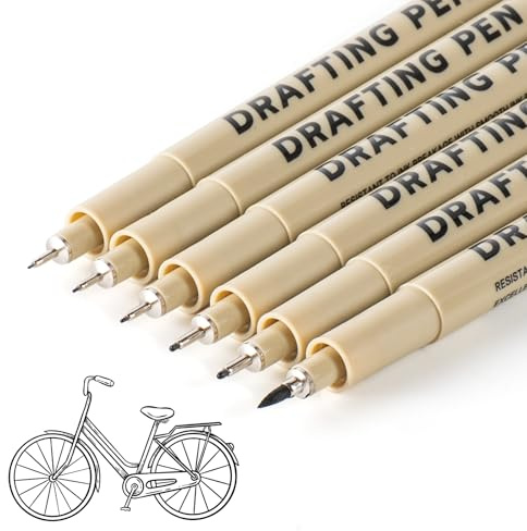 IONEKIUK 6Pcs Fineliner Pens, Fine Liner Black Ink Drawing Pens Set