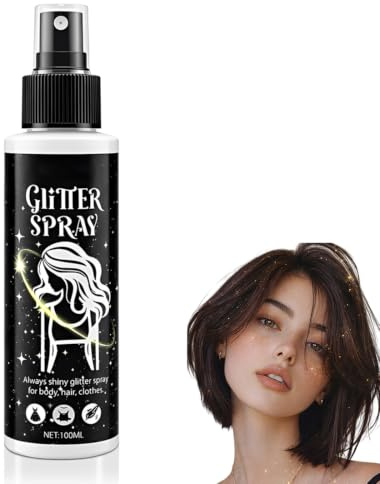 BCZR 1 Bouteille de Laque à Dorées,Laque Paillette Cheveux,Spray Paillettes Textile,échage Rapide,Facile à Laver,Pour l’anniversaire D’Halloween
