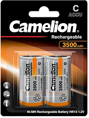 Camelion - Lot de 2 Accu Rechargeable NiMh Baby C 3500 mAh 1,2V
