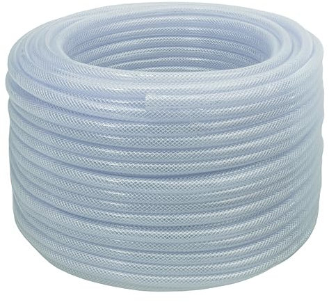 clear pvc braided hose,food grade/oil/water/fuel reinforced pipe,tube 12.5mm 1/2 (5m)