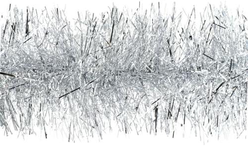Butterfly 3m Weihnachtsgirlande 15cm Silber // Silvester Karneval Weihnachten Deko Christbaumschmuck Girllande Weihnachtsbaum Lametta 150mm
