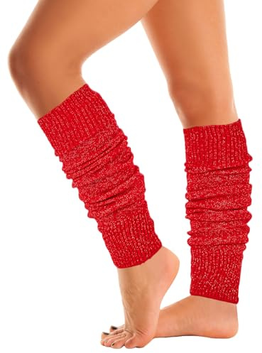Mysocks Stulpen Damen beinwärmer Frauen Mädchen Winter 80er Stulpen Beinstulpen Beinwärmer Kniestrümpfe Leg Warmers Strümpfe in Einheitsgröße