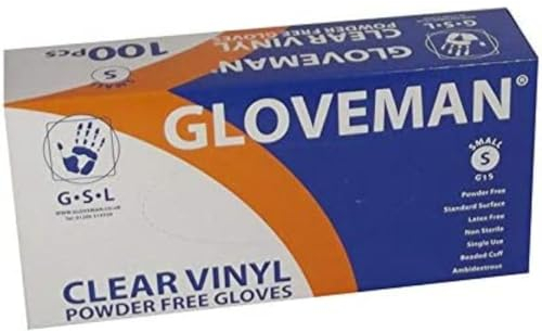 Nightingale Nursing Supplies Gloveman Clear Vinyl Gloves (Box of 100) (Small)