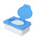 Sundatebe Boîte de rangement en plastique avec couvercle pour lingettes, Plastique, bleu, Taille unique