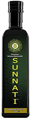 Sunnati® PREMIUM Schwarzkümmelöl Gefiltert 250ml - Kaltgepresst, 100% rein, ägyptisch, vegan, frisch gepresst