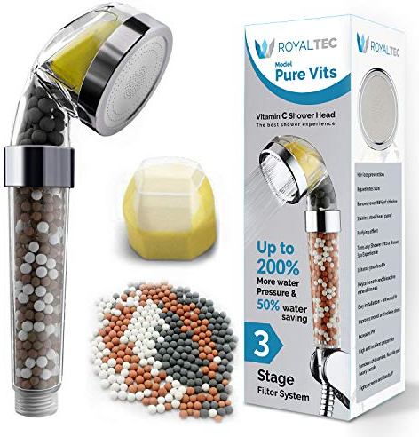 Royaltec Vitamin C Shower Head – Ionic Filtered High-Pressure Shower for Hard Water | Softens Skin, Boosts Pressure, Citrus Filter Included | Universal Fit (UK) (Shower Head)