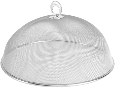 UPKOCH Cloche Alimentaire Pliable En Acier Inoxydable - Couvercle Alimentaire Anti Insectes - Circulaire 30 Cm Pour Maison, Et Camping