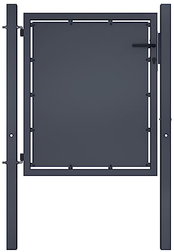 vidaXL Gartentor Gartentür Hoftor Hoftür Gartenpforte Zauntor Zauntür Einzeltor Tor Garten Zaun Pforte Eingangstor Stahl 100x100cm Anthrazit