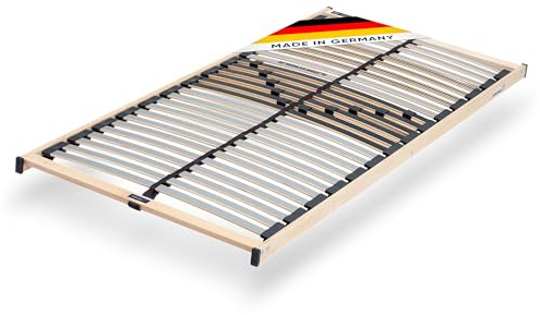CubeSleep 5-Zonen Lattenrost Base 28-Leisten 100x210 cm | Extra flach | Progressive Federung mit Härteregulierung | Made In Germany | GS zertifiziert – geprüfte Sicherheit
