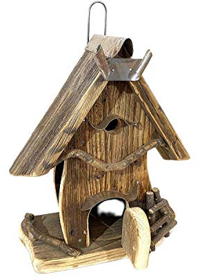 Alt Mebel Ihr Gartentraum Vogelhaus 39 cm x 21 cm x 41 cm Nistkasten Meisenkobel Star Vogelhaus Altes Holz mit Reinigungsklap Futterhaus Futterstationen