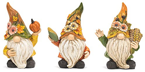 Lot de 3 Nains de jardin en résine 15,2 x 10,2 cm