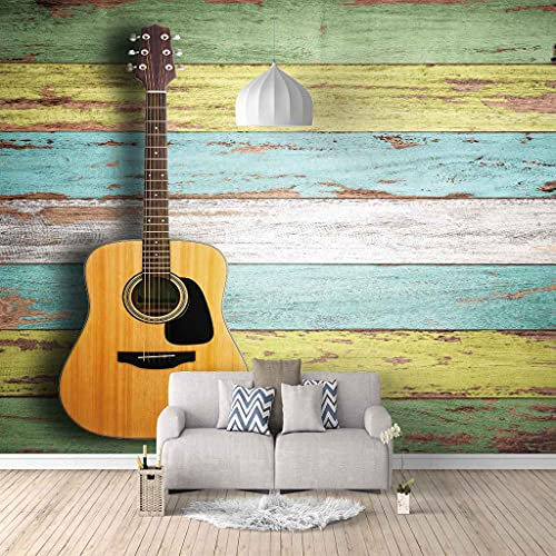FVGKYS Wandbilder Schlafzimmer Erwachsene Kinder Tapete Plakate 3D Gelbe E-Gitarre Selbstklebend Wandgemälde Wandtattoo Kunst Dekoration Für Wohnzimmer Küche Wanddekoration 200x150cm