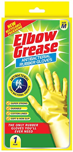 Elbow Grease Anti Bacterial Rubber Gloves Medium
