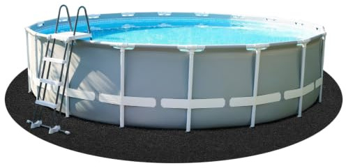 Misento Kunstrasen Easy, Outdoor Teppich - 300 cm, Anthrazit | Nadelfilz Rasenteppich, wasserdurchlässig, Drainage-Noppen, 4mm, für Pool, Aufstellpool, Whirlpool
