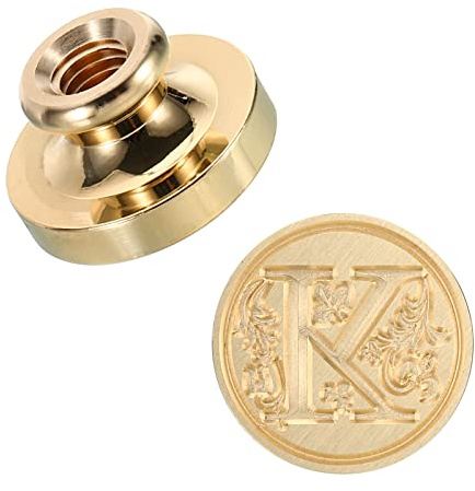 PATIKIL Alphabet K Wachs Siegel Stempel Initiale Buchstabe Versiegeln Wachs Stempel Klassisch Retro Messing Kopf für Umschlag Einladungskarten