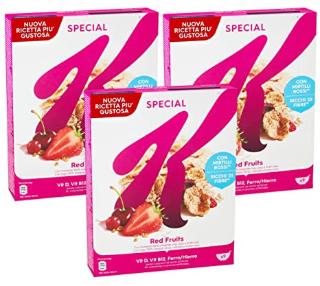 3X Special K Cereali con Frutti Rossi, Frumento Integrale, Orzo e Riso 290g [3 Confezioni]