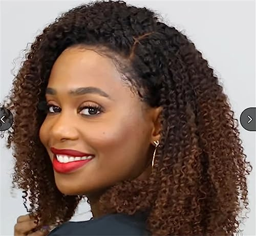 Kcolic 35 cm Lockige Perücken Für Frauen, Afro-Lockenperücke Mit Pony, Synthetische Faser, Ohne Kleber, Langes Verworrenes Lockiges Haar, Schwarze Frauen Mit Haarnetz