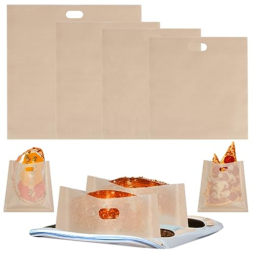 12 bolsas de tostadas reutilizables, antiadherentes para cortar pizza, aperitivos Panini, resistentes al calor, para horno microondas, tostadora