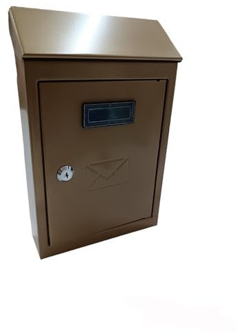 CASSETTA POSTALE ESTERNO A PARETE BUCA LETTERE IN ACCIAIO TETTO CHIAVE 30x20x6cm 2500CT3Y VULCANIA (Bronzo)