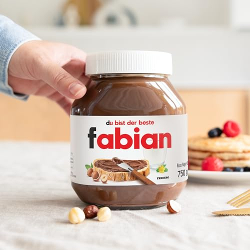 Personalisiertes Nutella-Glas - Weihnachtsgeschenke das Highlight für den Frühstückstisch Weihnachtsgeschenke für Männer & Frauen, Nutella geschenk (750 Gramm, personalisiertes Etikett)