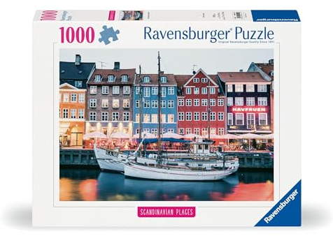 Ravensburger Puzzle 12000111 - Scandinavian Places, Kopenhagen, Dänemark - 1000 Teile Puzzle für Erwachsene und Kinder ab 14 Jahren, Stadt-Puzzle Kopenhagen