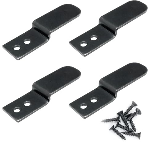 ITROLLE 4pcs Z-Shaped Iron Corner Bracket Metal Material, Black Finish, for Shelf Picture Furniture Frame, Mounting Screws Included
