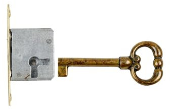 Holzando Möbelschloss Einsteckschloss mit Schlüssel 0012Q-3015 Rechts - Dornmaß 15mm - Halmlänge 42mm