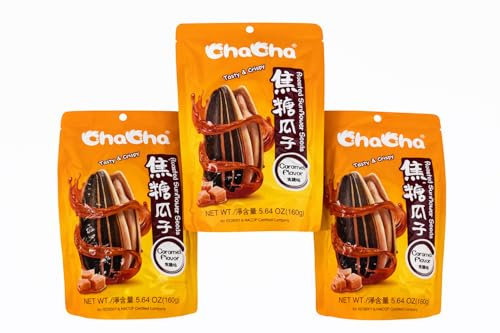 HealthEmpire for ChaCha Roasted Sunflower Seeds (3 bags) (1, Caramel flavor)