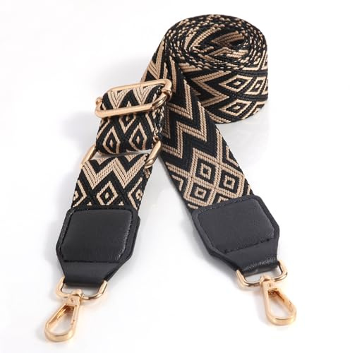 Taschengurte zum Wechseln Verstellbarer Schultergurt Breit 3,8cm, Längenverstellbarer 80-140cm Schulterriemen für Schultertasche Tragetaschen und Handtaschen,DIY Zubehör für Tasche,Gelb/Schwarz