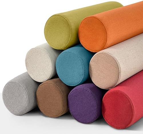 Rundes Nackenrolle für Nacken- und Lendenwirbelstütze, Zylindersofa, Armlehne, Kissen, Dunkelgrau (10 x 90 cm)