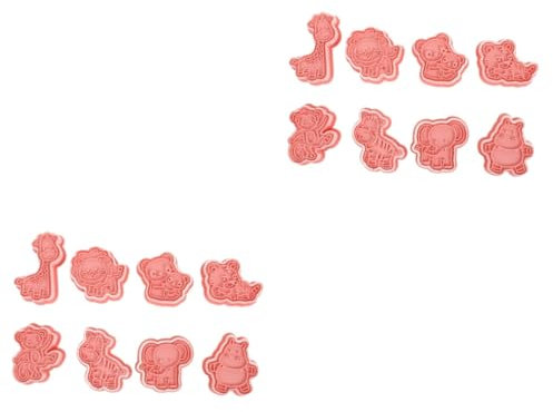 Cabilock 2 Juegos Cortadores De Galletas De Animales Galleta Castillo Inoxidable Molde Para Magdalenas Molde De Galletas De Plastico Molde De Galletas De Bricolaje Páginas Rosa 8 Uds * 2