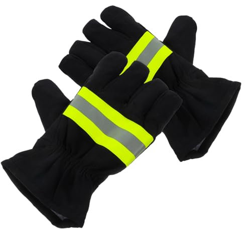 TEMPNAP Isolierte Feuerwehrhandschuhe Hitzebeständig Flammhemmend Baumwolle Feuerwehr Schutzhandschuhe Für Brandbekämpfung Und Notfalleinsätze