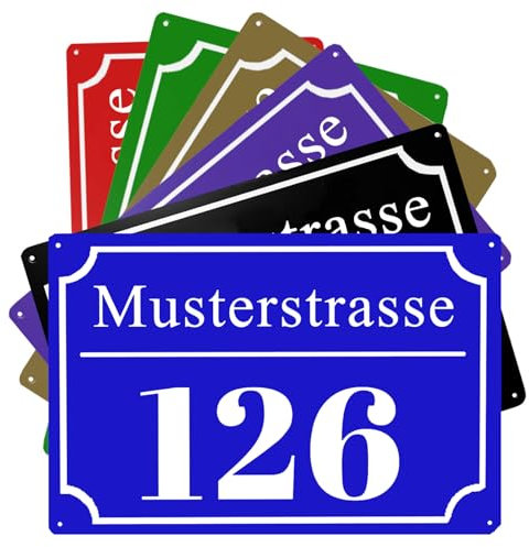 Cartello in Alluminio con Numero Civico,Cartello Personalizzato per Esterni,Numero e Nome della via Personalizzabili,Resistente alle Intemperie per l'identificazione Esterna della Casa