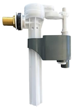 PlumbEZ WRAS Side Entry Toilet Fill Valve with 1/2 Brass Threads, Cistern Fill Valve with Air Gap Design & Adjustable Float. Side Entry Toilet Float with Compact Design for High & Low Pressure