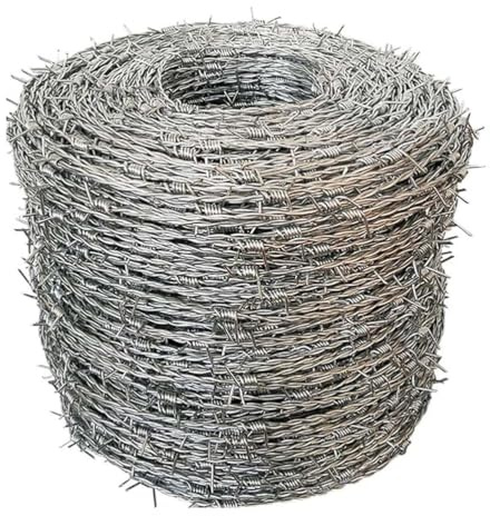 Alambre de Espino 150m, Rollo de Alambre de Púas Galvanizado, Anti-Robo Alambre Espino para Balcón, Jardín, Bate de Béisbol O Artesanías