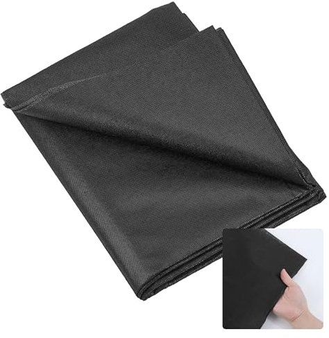 Iron-On Fleece Fabric 300 x 100 cm, 50 g/m² Fleece Line for Iron-on, Ironing Insert, White, Non-Woven Fabric Insert, Lightweight Insert for Ironing on for Sewing Crafts, Crafts, DIY, Embroidery (Black