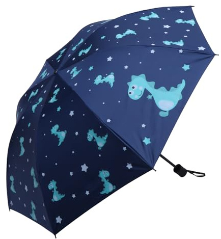 LIFKOME Kinder Faltschirm Dinosaurier UV Schutz Regenschirm Faltbar Handlich 98cm Durchmesser Tragbar Windbeständig Reise Sonnenschirm für Jungen und Mädchen
