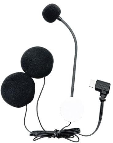 Auricolare Helm | Altoparlante per casco per motociclisti, connessione di tipo C auricolare motociclist Cuffie impermeabili per Sport Music Recording Helmet Mikrofono Semi-Shell Rumore di rumore