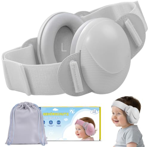 ECHOCUBE Babyhörselskydd, 25 dB Brusreducerande Hörlurar, CE- och ANSI-Certifierade Hörselskyddande Hörlurar för Bebisar, Bärbara och Bekväma Hörselkåpor för Småbarn 0–48 Månader