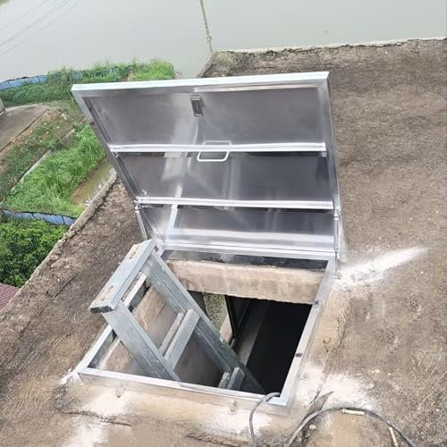 Escotilla de techo de acero inoxidable de 24 x 34 pulgadas, puerta de acceso para plantas industriales, tragaluz y mantenimiento, seguro de 22 x 22, 24 x 24, 30 x 30, 36 x 36 pulgadas. Opciones