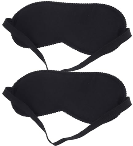 2 masques occultants pour les yeux, masques occultants ergonomiques pour les yeux, orbites confortables et sans pression, noirs avec sangles réglables, confortables et doux