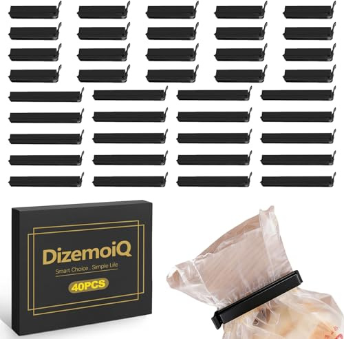 DizemoiQ 40 Stück Frischhalteclips in 3 Größen vielseitige Verschlussclips für Lebensmittel Chips und Kaffee Bunte Tütenklammern für Haushaltsgebrauch