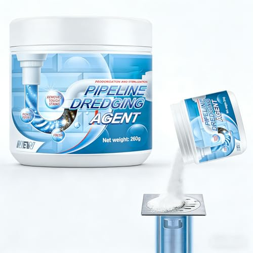 Rohrreiniger Extrem Stark Abflussreiniger, Schnellwirkend & Effizient, 260g Leistungsstarkes Rohrreinigungsmittel Pulver, Pipeline Dredging Agent, für Küche, Bad & Toilette (1 pcs)