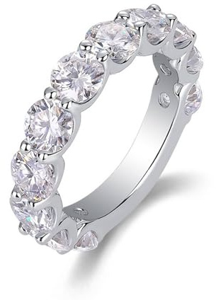 Tolldek Eheringe Platinum PT950, Zierlich Klassiker Trauringe mit Moissanit Echt, Trauringe Platin, Gr.61 (19.4)