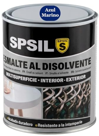 SPSIL Esmalte Sintético al Disolvente Antioxidante Azul Marino 750ml, Directo sobre Óxido sin Imprimación - Secado Rápido para Madera y Metal - Interior y Exterior - Alto Rendimiento 8m²/L