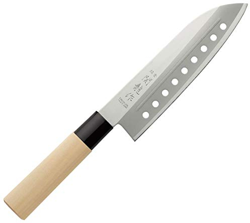 Coltello Giapponese Sekiryu, Acciaio Inox, 165mm Santoku w/ holes