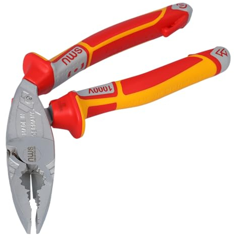 NWS 1096-49-VDE-200 3k VDE Ergo-Combi Plier, Silver/Red