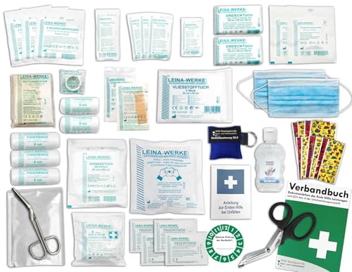 Komplett Set Erste-Hilfe KITA PLUS 2 nach akueller DIN/EN 13157 für Betriebe inkl. Hygiene-Gel & Notfallbeatmungshilfe