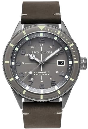 SPINNAKER Cahill Herren-Armbanduhr 43mm Armband Leder Automatik SP-5064-03
