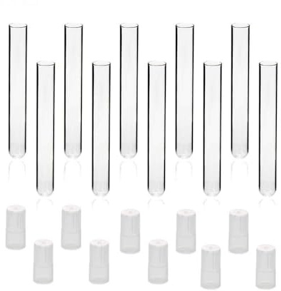 ULAB Scientific Glas-Teströhrchen mit autoklavierbaren Kappen, 16ml Inhalt, 16x150mm, mittleres Borosilikatglas, Packung mit 20 Stück, UTT1010